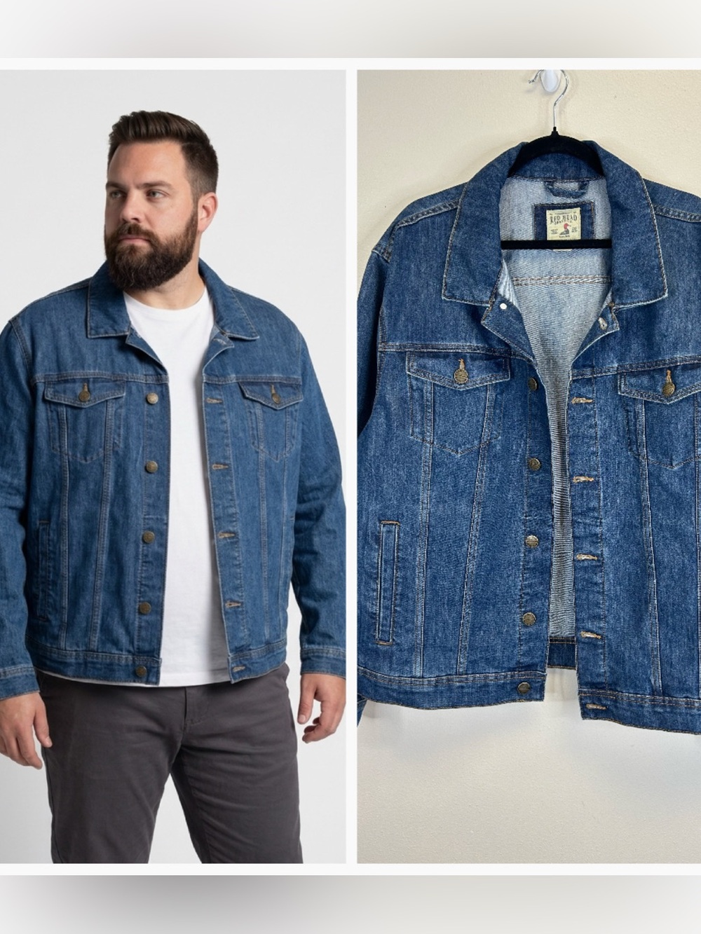 Classic Denim Jacket Size 2X Button Front Pockets Traditional American Outdoor